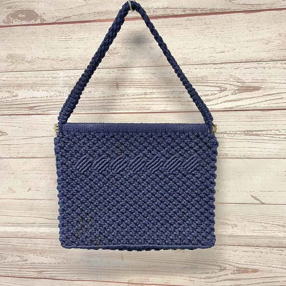Vintage Crochet blue Handbag